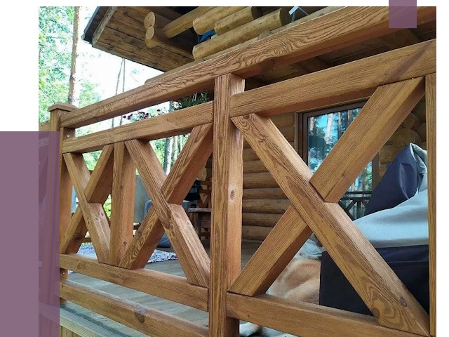 Деревянные перила под ключ в Крымске от 7772 руб. 