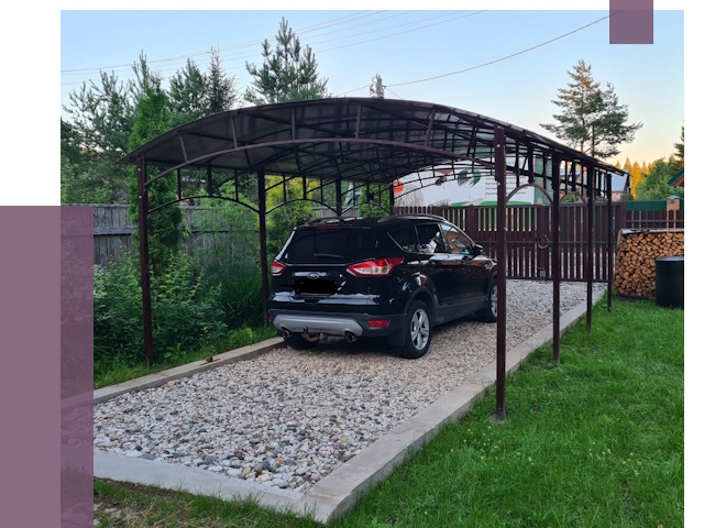 Навесы для автомобиля в Крымске от 13316 руб.  | ПРОЛЁТ-Крм