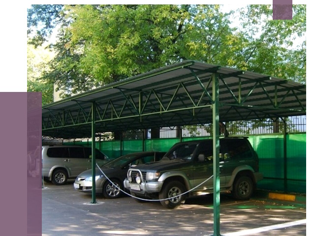 Навесы для парковки в Крымске от 81350 руб. заказать | ПРОЛЁТ-Крм