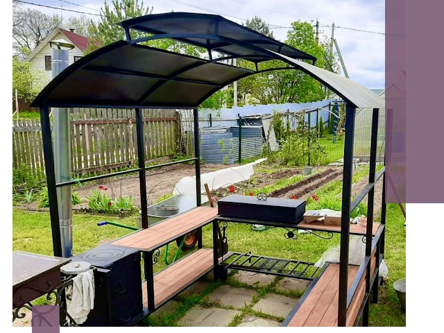 Навесы для барбекю в Крымске: изготовление, монтаж и демонтаж