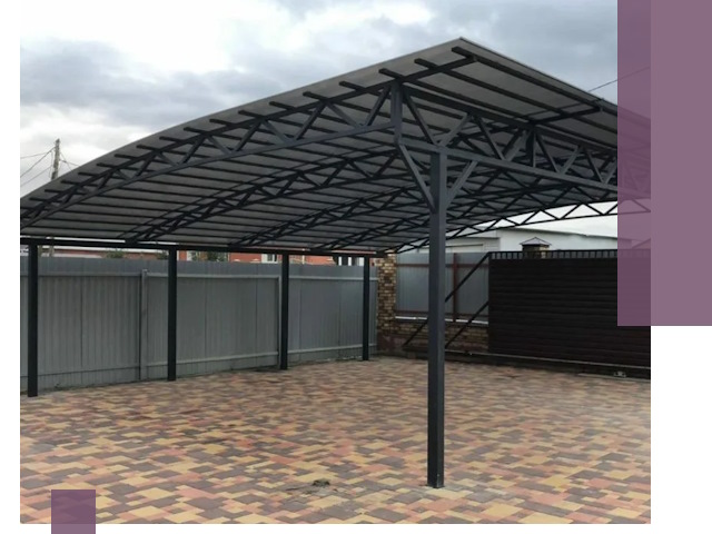 Металлические навесы под ключ в Крымске — изготовление и монтаж