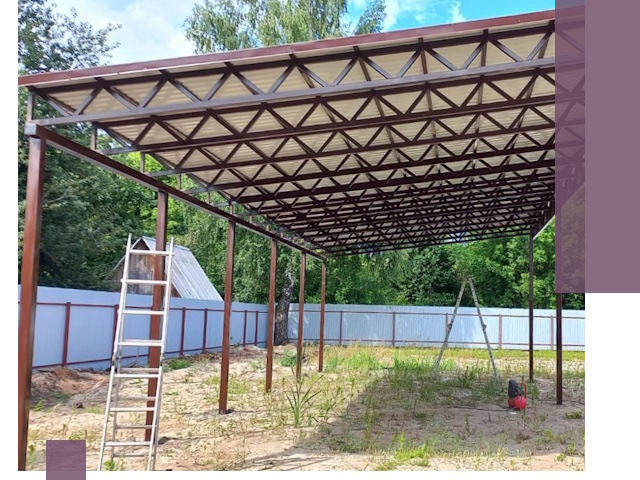 Односкатные навесы под ключ в Крымске — изготовление и монтаж