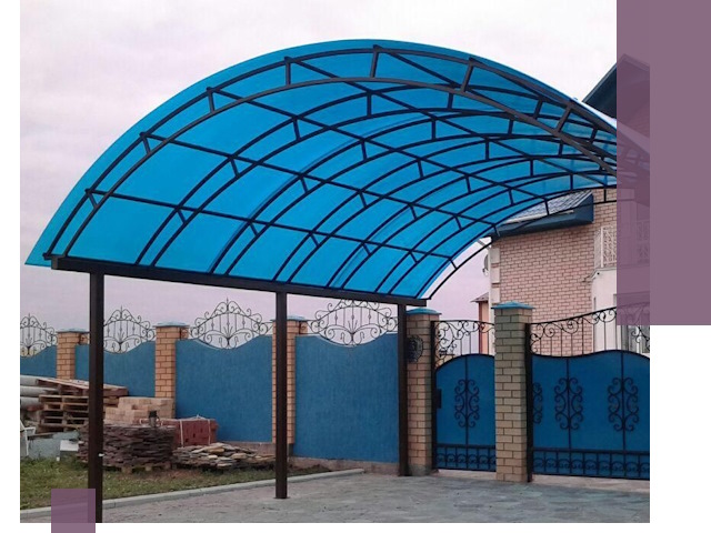 Арочные навесы под ключ в Крымске — изготовление и монтаж