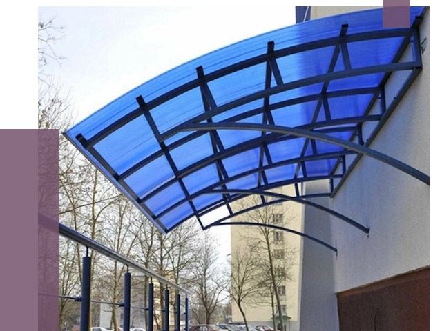 Козырьки из поликарбоната в Крымске от 4352 руб. под ключ | ПРОЛЁТ-Крм