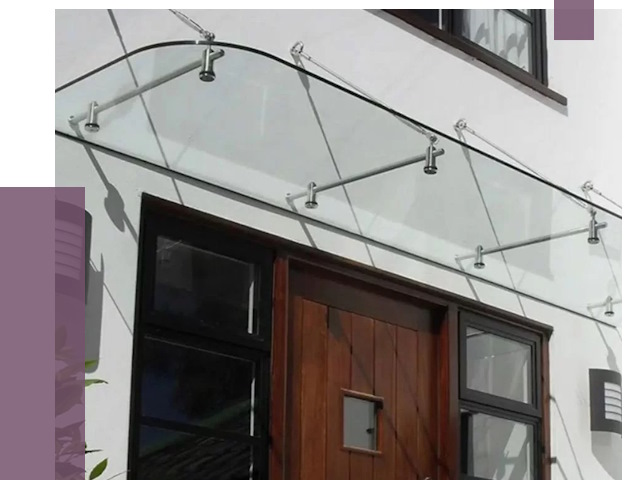 Стеклянные козырьки в Крымске от 19172 руб. | ПРОЛЁТ-Крм