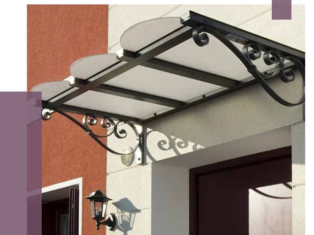 Односкатные козырьки в Крымске от 8498 руб.  | ПРОЛЁТ-Крм