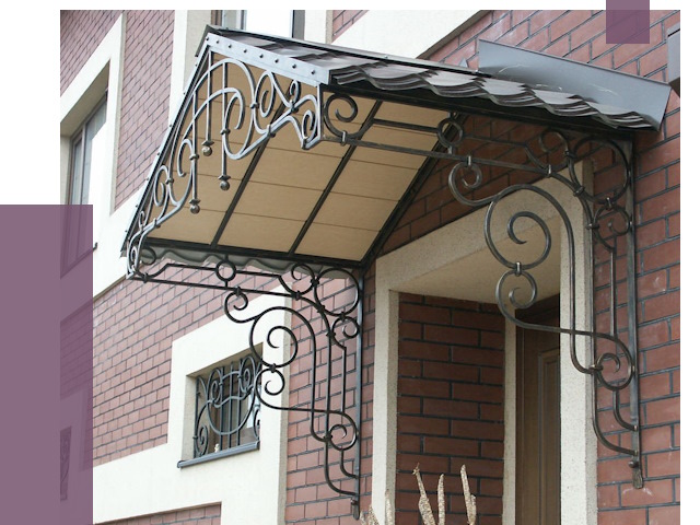 Двускатные козырьки в Крымске под ключ от 12954 руб.