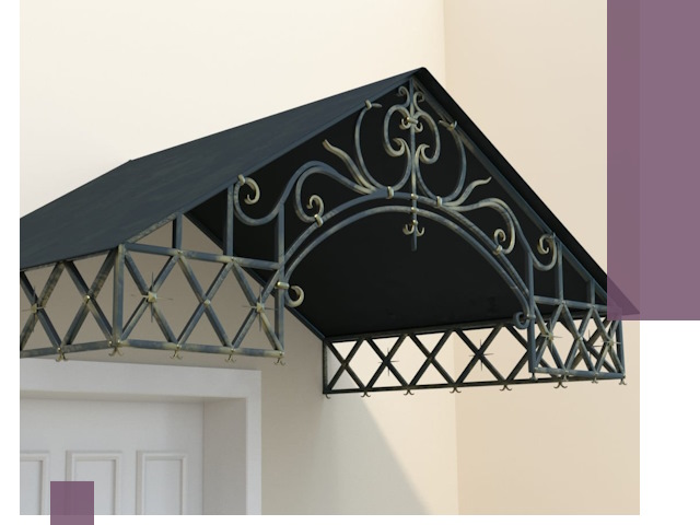 Двускатные металлические козырьки под ключ в Крымске